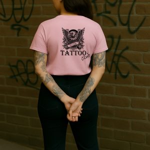 Womens Tee - Tattoo Club - Eagle- Cotton Pink