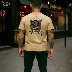 Mens Tee -Tattoo Club - Eagle- Desert Dust