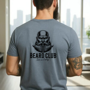 Mens Tee -Beard Club - Viking- Dark Heather Blue