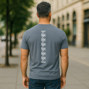 Men's T-Shirt- Stack- Dark Heather Blue