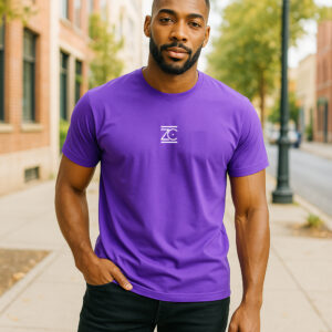 Mens Activewear T-Shirt- Logo- Lavender