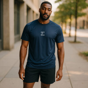 Mens Activewear T-Shirt- Logo- French Navy