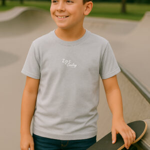 Youth T-Shirt-Script- Heather Grey