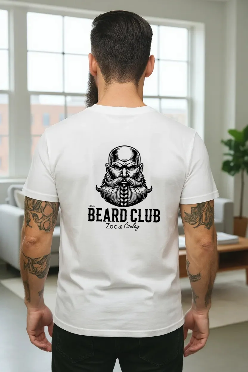 Mens Tee -Beard Club - Viking- White